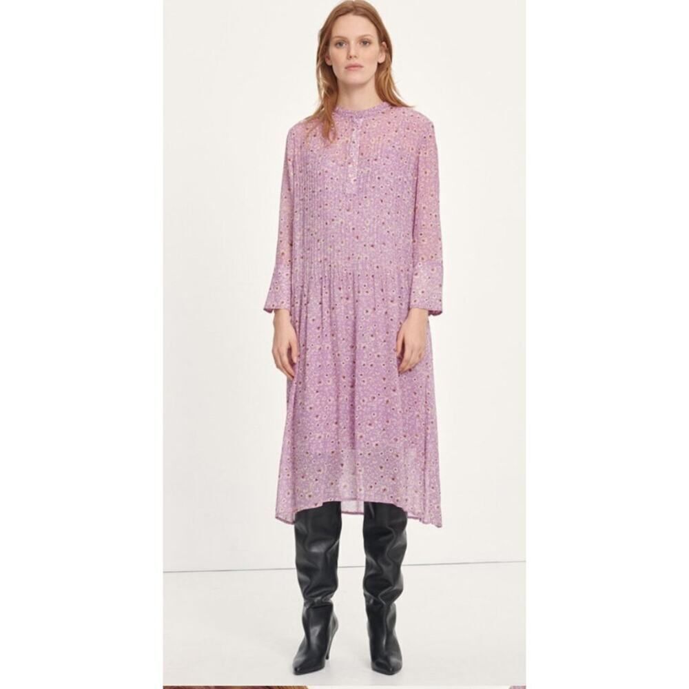 SAMSOE SAMSOE Elm Floral Shirt Dress in Wisteria Purple Sz. XS